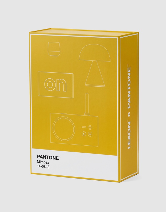 Lexon - Lexon GIFT Set PANTONE - Includes Mino+ Mini Speaker, Flip Classic Clock, Mina M Lamp, Thykho 3 Speaker - Yellow