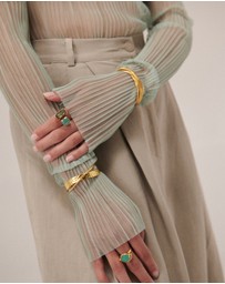 Ottoman Hands - Evenness Hammered Gold Bangle Bracelet