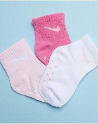 Nike - 3-Pack Core Swoosh No Slip Ankle Socks - Babies