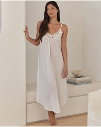 Papinelle - Swiss Dot Lace Front Maxi Nightie