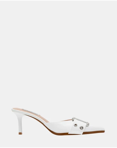 Steve Madden - Hiatus White Crinkle Patent Heels