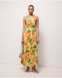 AERE - Emina Linen Tie Back Midi Dress