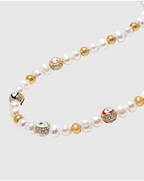 Nialaya Jewellery - Evil Eye Pearl Choker