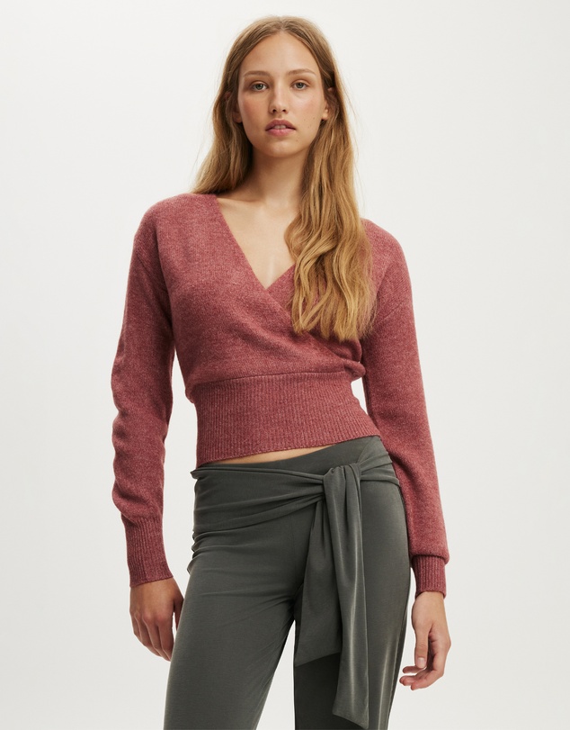 Cotton On - Softest Luxe Mock Wrap Knit Top