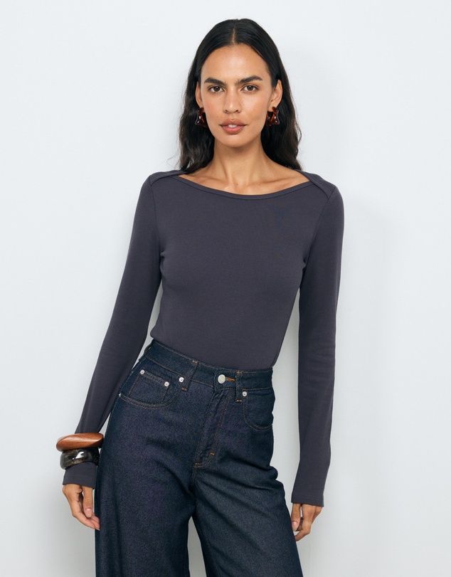 AERE - Sara Long Sleeve Rib Top