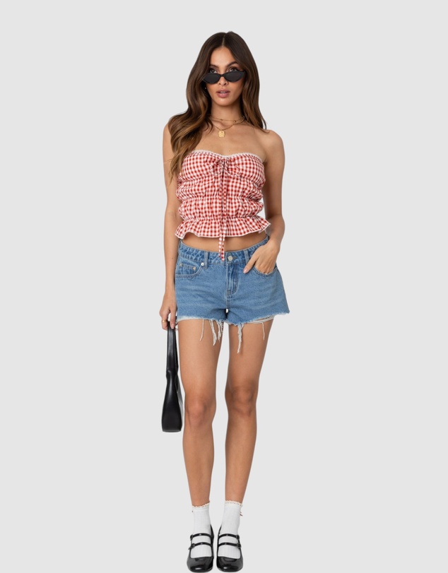EDIKTED - Fern Mid Rise Denim Shorts