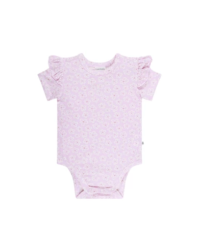 Kynd Baby - Frill Sleeve Bodysuit Frangipani - Size 0