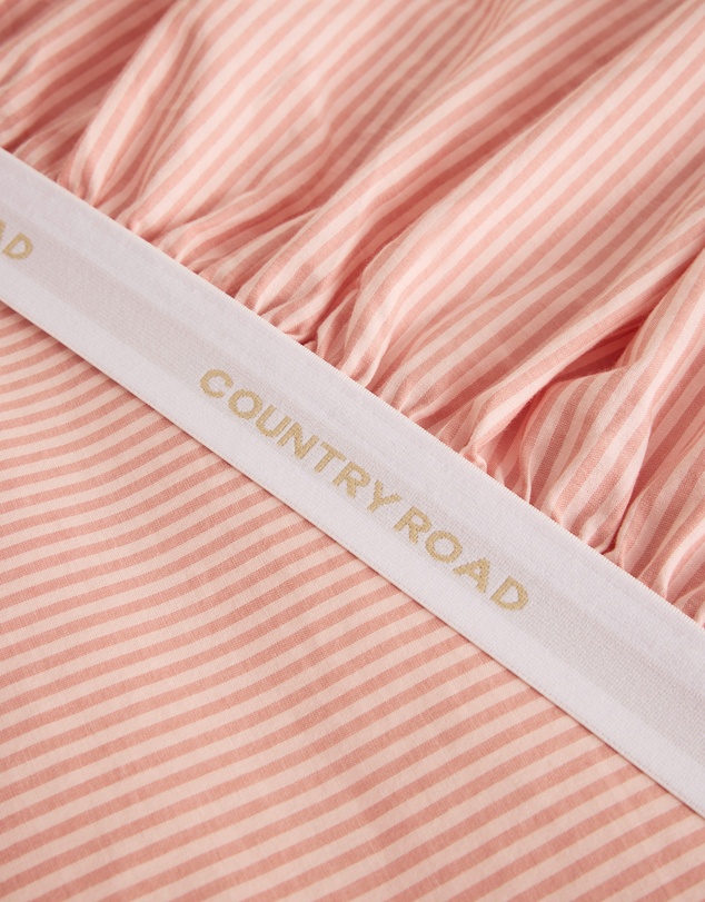 Country Road - Brae Australian Cotton Stripe Queen Flat Sheet