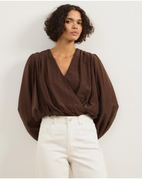 Atmos&Here - Paige Plunge Balloon Sleeve Top