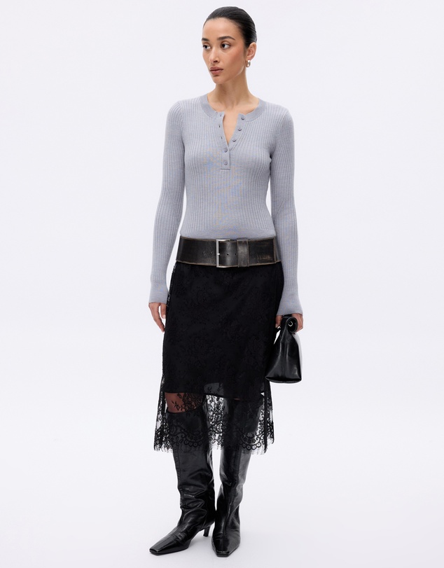 Minima Esenciales - Wren Merino Wool Rib Knit Top