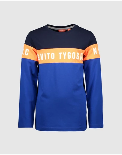 TYGO&vito - Long Sleeve Colour Block Tee - Kids-Teens
