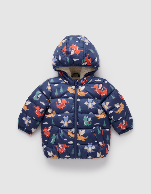 Purebaby - Shearling Lined Puffer Jacket -Kids-Babies