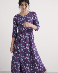 Seasalt - Seasalt Cornwall Purple Veronica Midi Dress Jersey