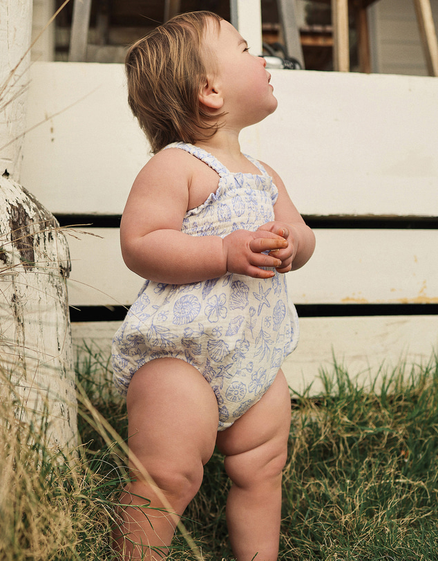 Kynd Baby - Shirred Romper in Coconut