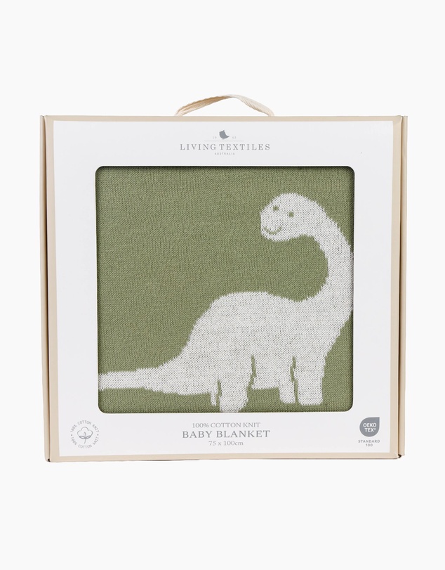 Living Textiles - Pram Knitted Blanket - Dinosaur