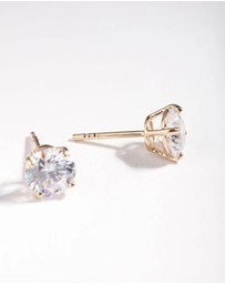 Lovisa - Gold Plated Sterling Silver 1 Carat Cubic Zirconia Stud Earrings