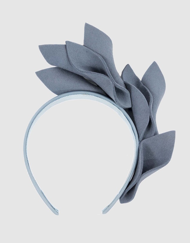 Max Alexander - Felt Blue Winter Racing Fascinator