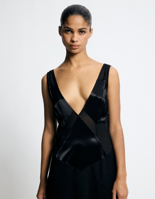 Lover - Priya Deep V Contrast Maxi Dress