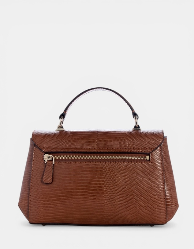 GUESS - Brown Melinda Top Handle Flap Bag