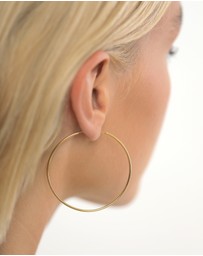 Elli Jewelry - Earrings Creoles Basic Minimal Trend Blogger in 925 Sterling Silver Gold Plated