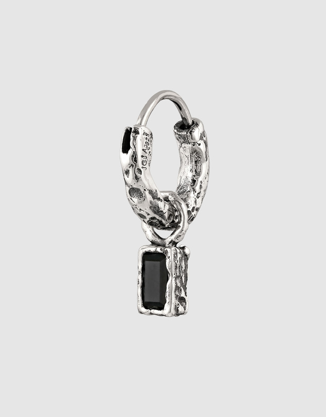 Haze & Glory - Liquid Onyx Hoop in Oxidised 925 Silver