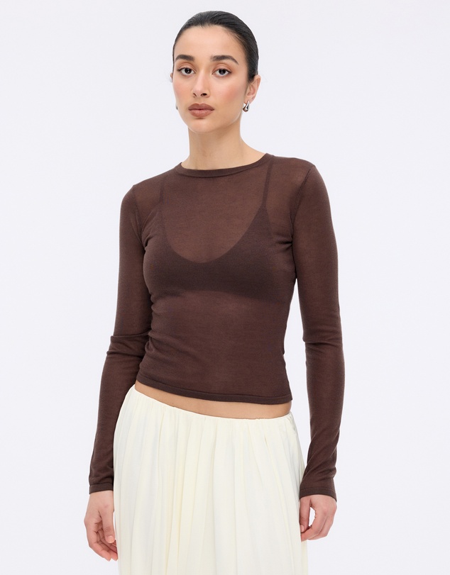 Minima Esenciales - Haze Semi Sheer Knit Top