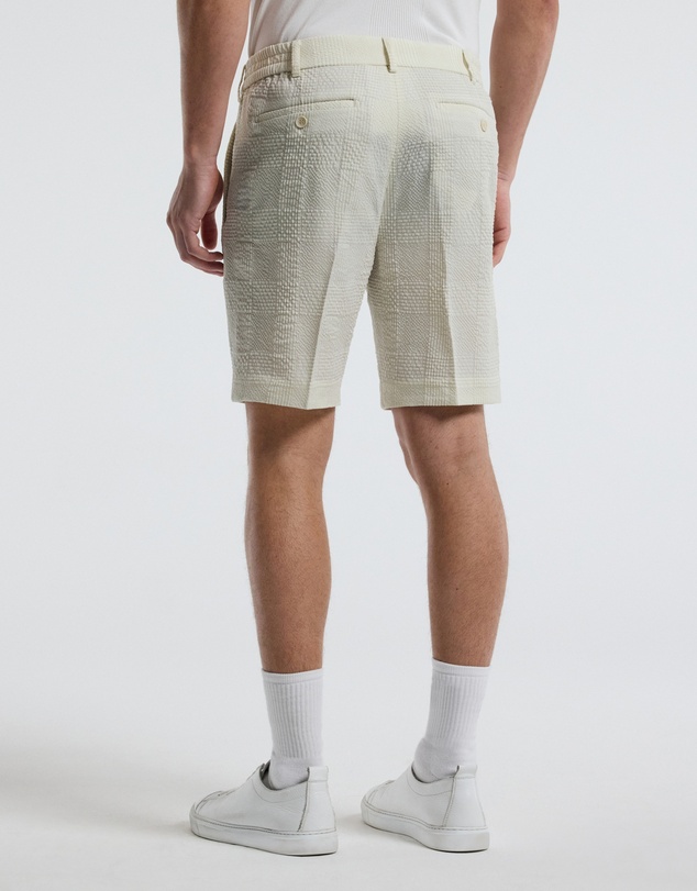 Calibre - Seersucker Check Shorts Stone