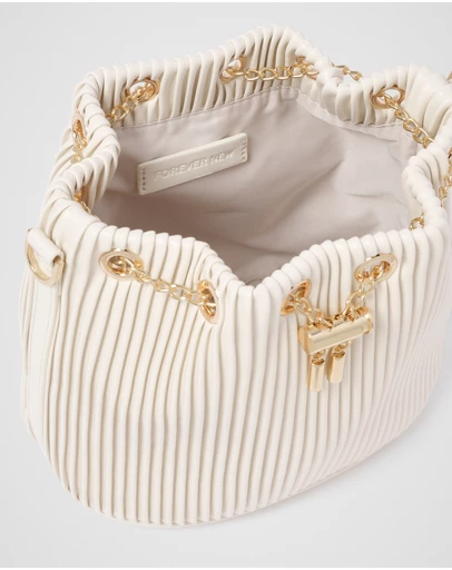 Forever New - Dahlia Drawstring Pleated Bucket Bag