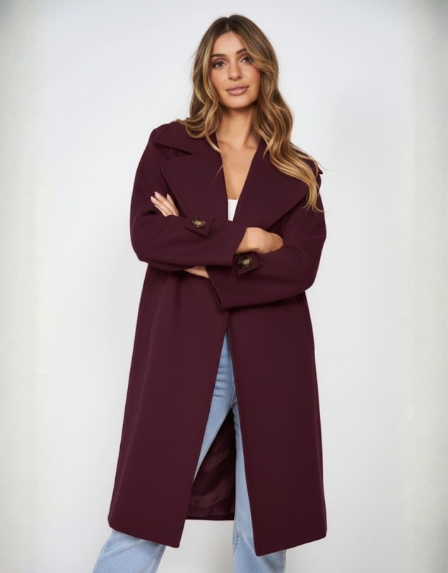 Esther & Co - Fireplace Coat - Plum