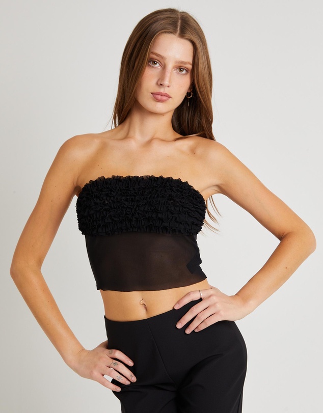 Alice In The Eve - Kaylee Mesh Ruffle Top