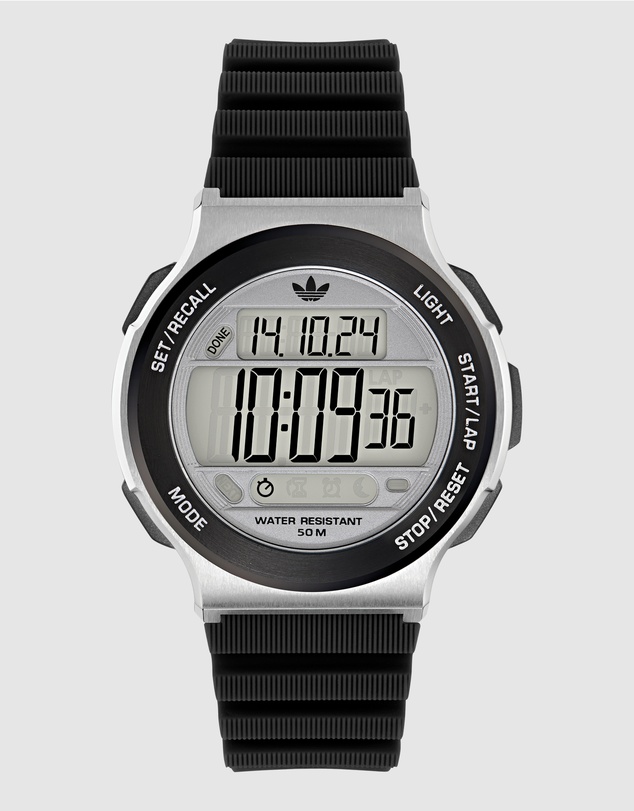 adidas Originals - Expression Three Digital Steel Black Silicone Watch