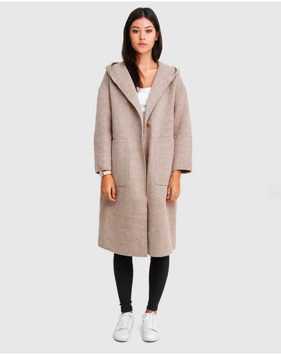 Belle & Bloom - Walk This Way Wool Blend Hooded Coat