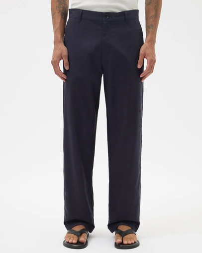 AERE - Straight Leg Linen Blend Pants