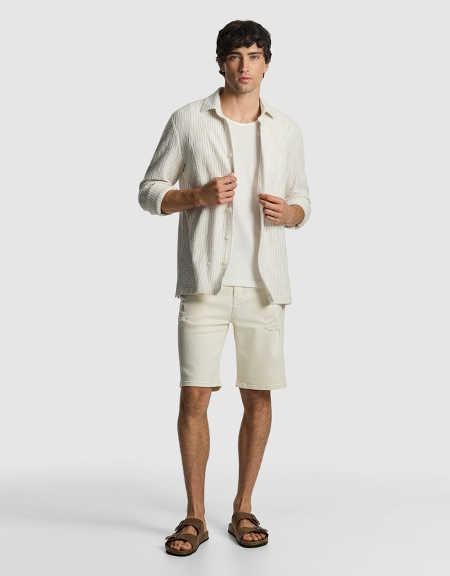 yd. - Axis Stripe Textured Shirt