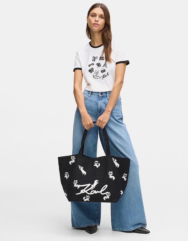 Karl Lagerfeld - Ikon Choupette All Over Print Tote Bag
