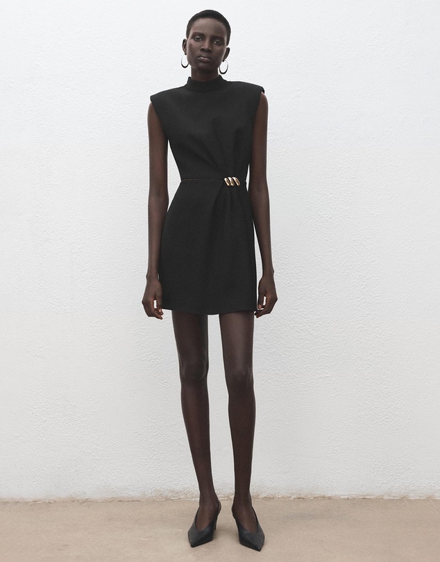 M.N.G - Dress With Metal Embellishment And Cut-Out