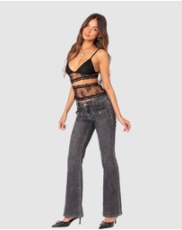 EDIKTED - Spice Cut Out Sheer Lace Tank Top