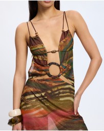 Jaded London - Mesh Wooden Trim Dress