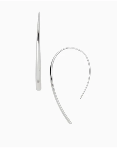 Fossil - Silver-Tone Half Hoop Earring