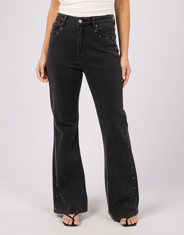 All About Eve - Tia Flare Stud Jean Washed Black