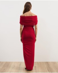 Atmos&Here - Bonnie Off Shoulder Mesh Maxi Dress