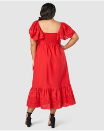 Pink Dusk by Curve Project - Girlz Broderie Maxi Dress