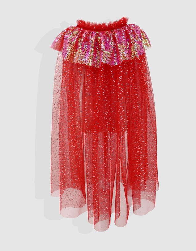 Pink Poppy - Twinkling Sequin Trim Cape