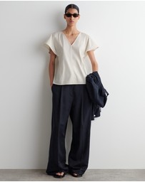 COS - Petal Sleeve Cotton Top