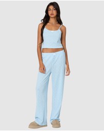 EDIKTED - Petal Printed Waffle Pants