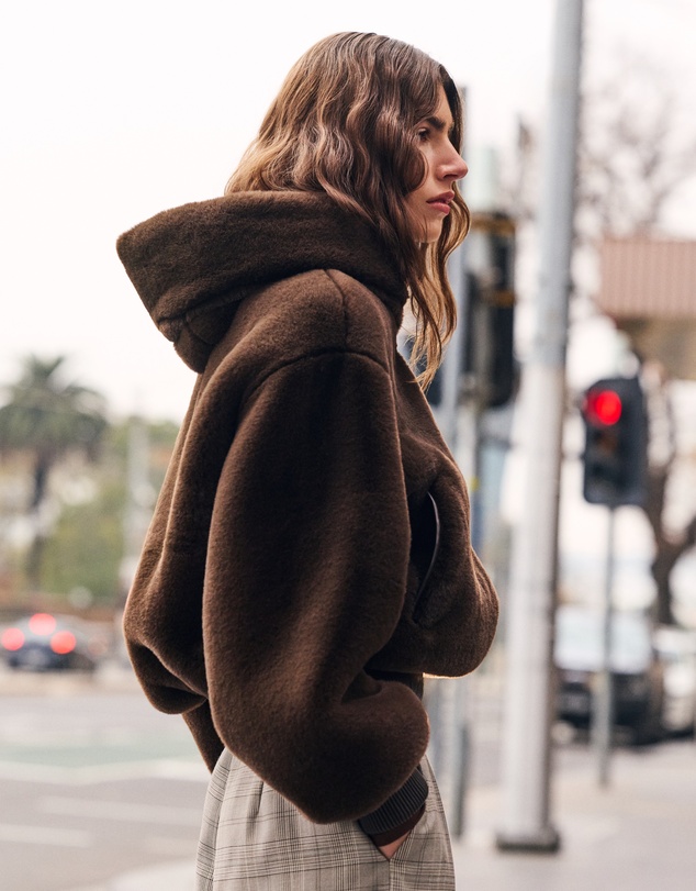 ENA PELLY - Faux Fur Zip Thru Hoodie