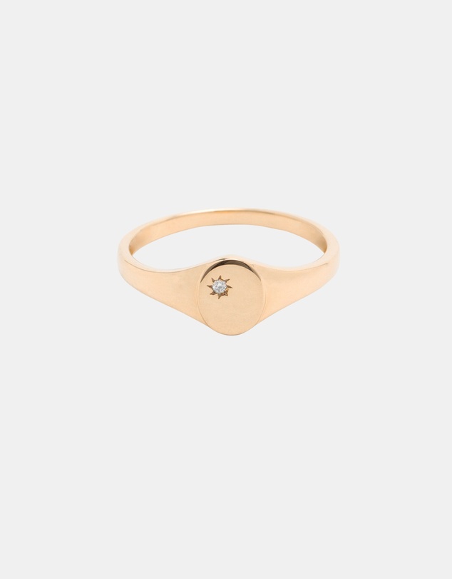 Luna Rae - Solid Gold - Rhia Diamond Signet Ring