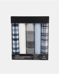 Henry Bucks - HENRY BUCKS Luxury Cotton Handkerchiefs 5 Pack MULTI
