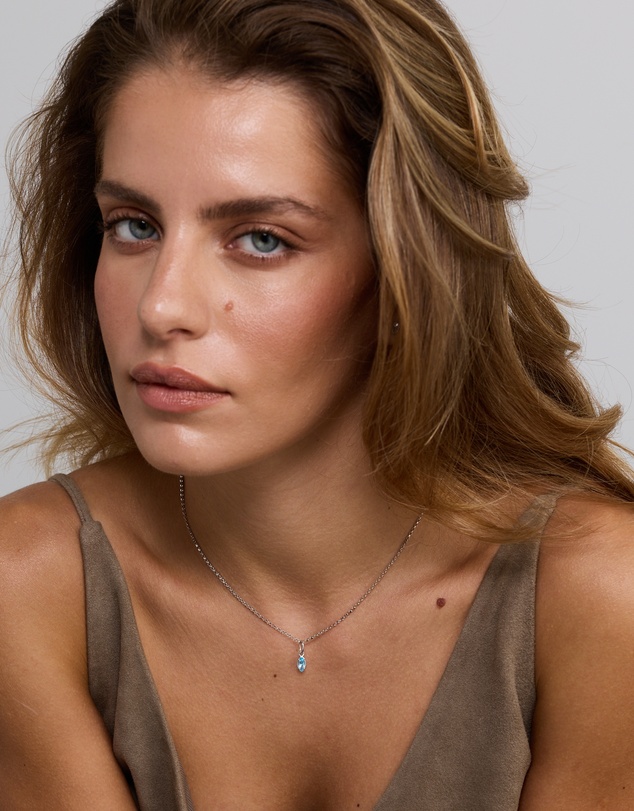 Michael Hill - Marquise-Cut Swiss Blue Topaz Pendant in Sterling Silver