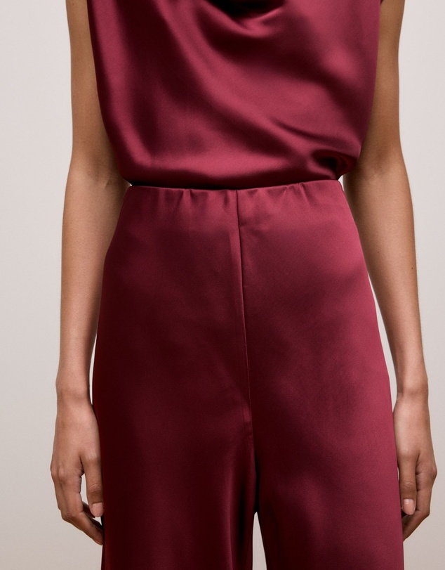 Trenery - Satin Bias Cut Pant in Auburn
